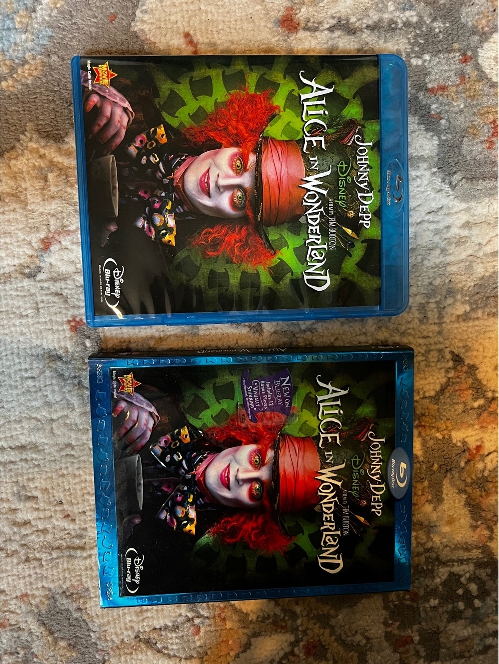 Disney Alice in Wonderland Blu-ray 2010 Johnny Depp Tim Burton w/ Slipcover